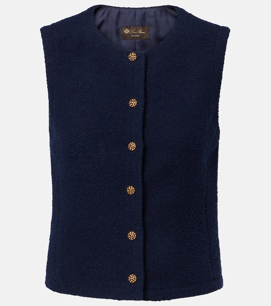 Loro Piana Cashmere And Wool-blend Vest In Blue