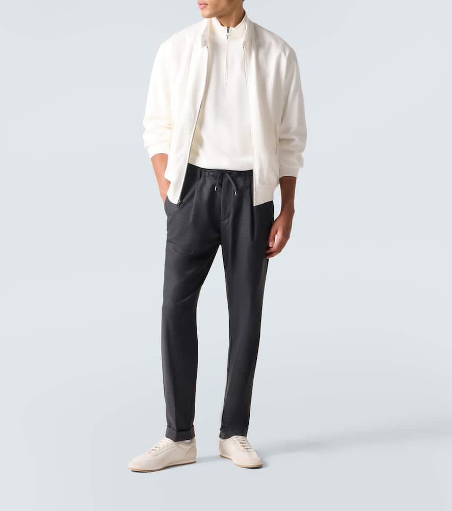 Herno Gabardine Straight Pants In Gray