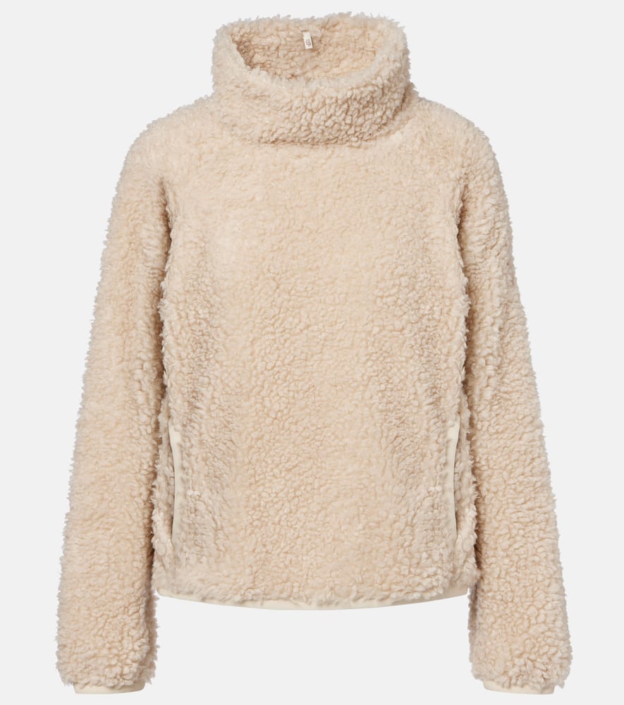 Moncler Teddy Turtleneck Sweatshirt In Neutral