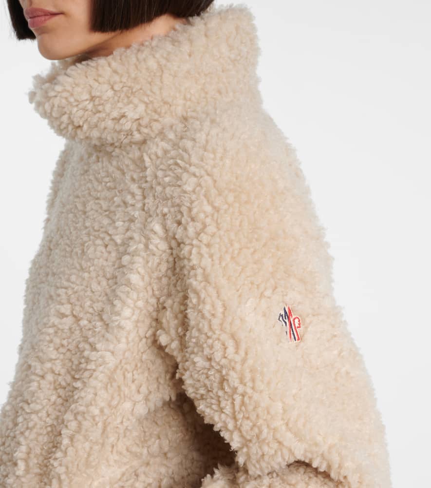 Moncler Teddy Turtleneck Sweatshirt In Neutral