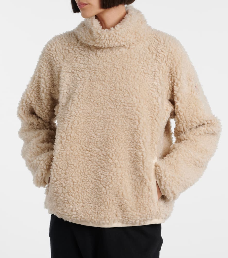 Moncler Teddy Turtleneck Sweatshirt In Neutral