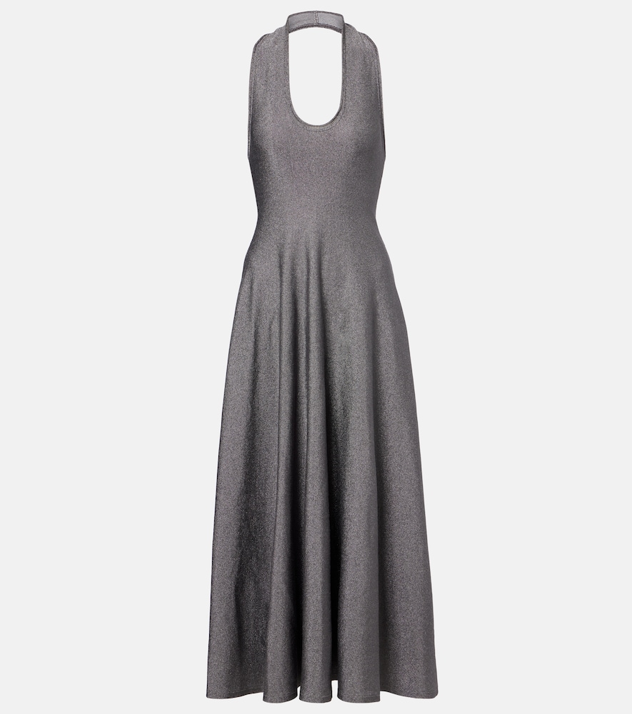 Khaite Melina halterneck lamé maxi dress