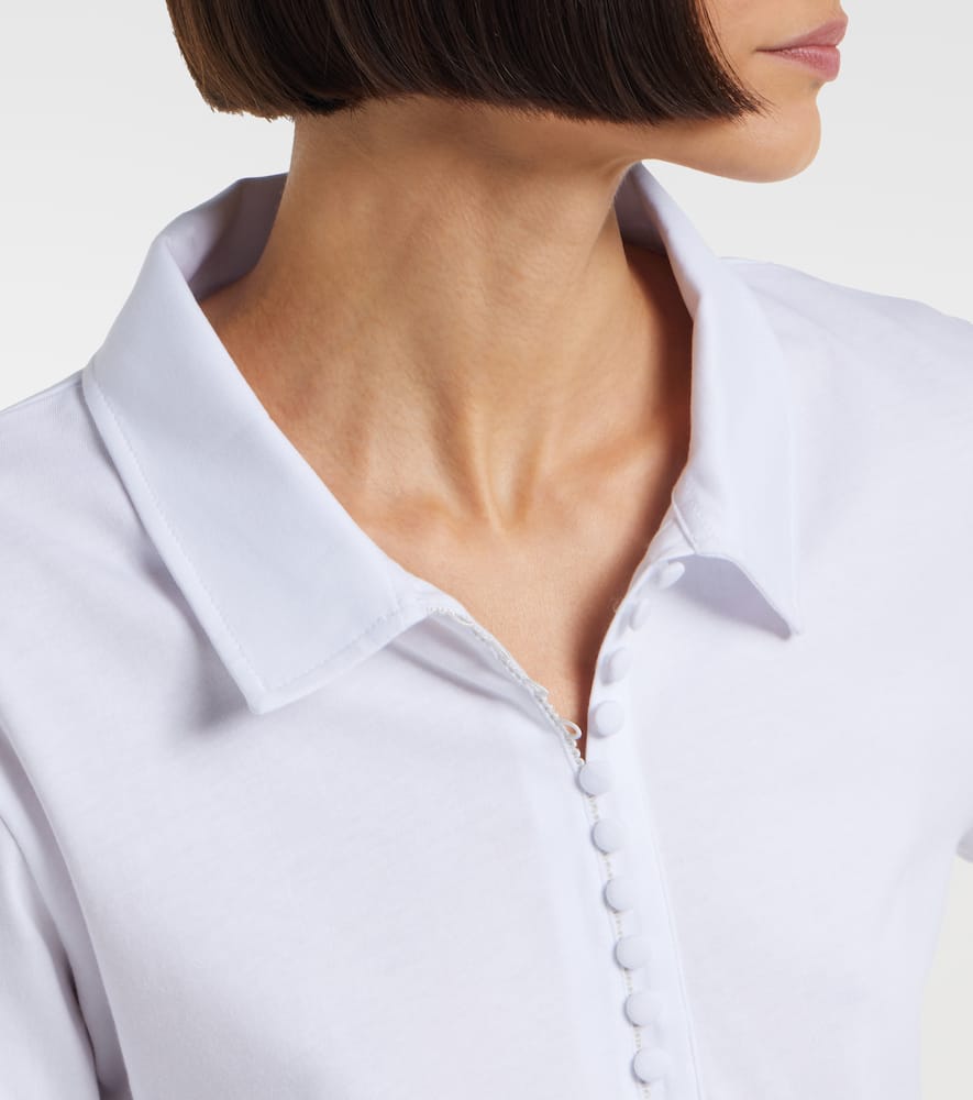 Dries Van Noten Herst Long-sleeve Polo Shirt In White