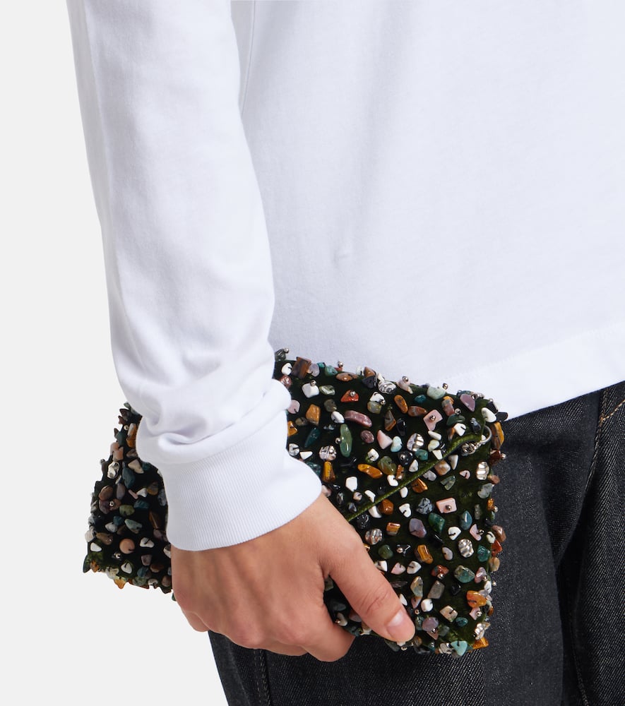 Dries Van Noten Herst Long-sleeve Polo Shirt In White