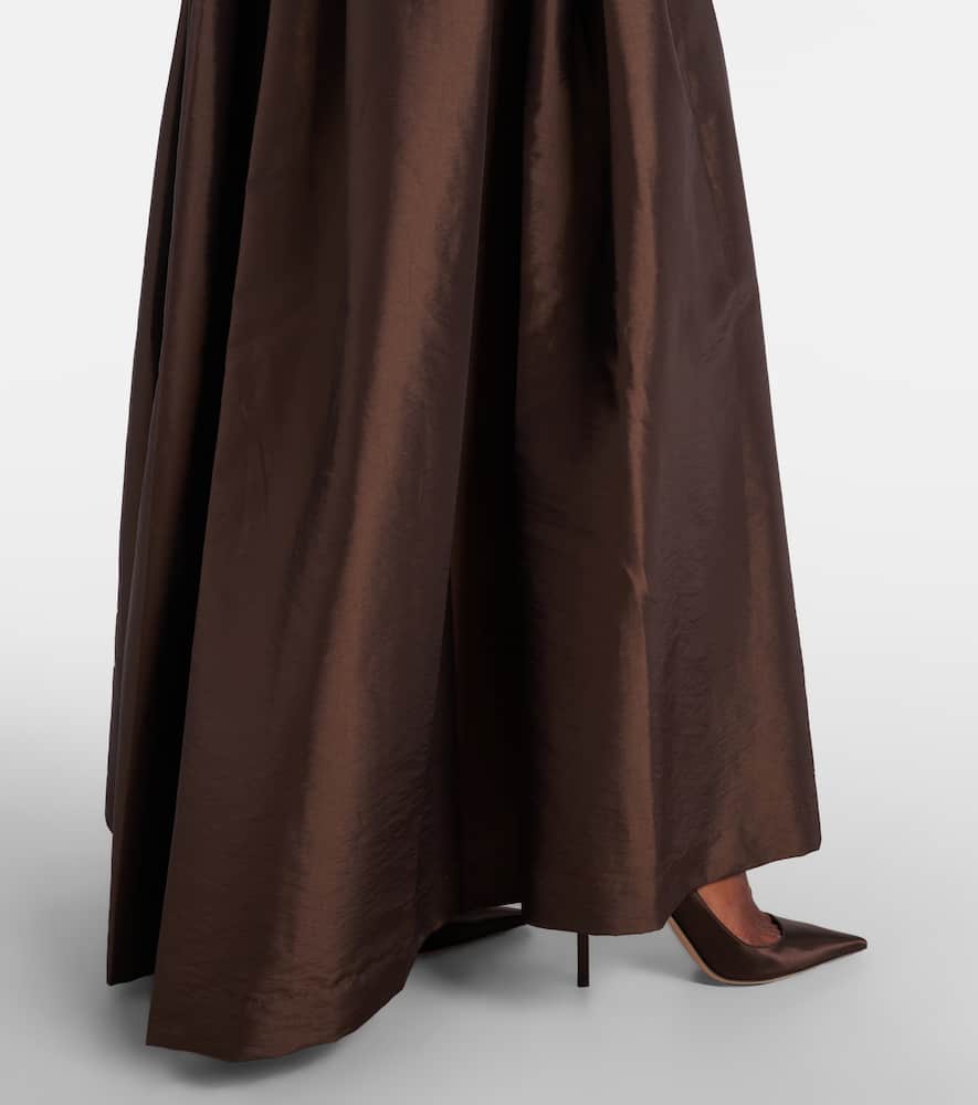 Simkhai Julip Belted Taffetta Gown In Brown