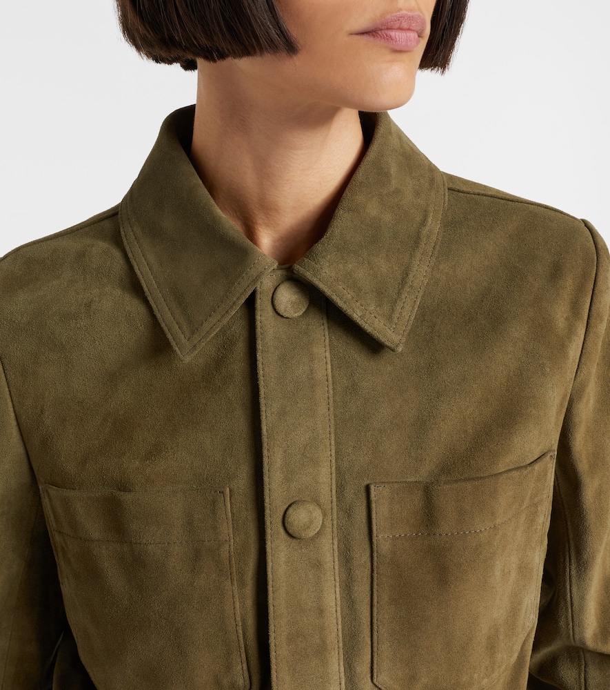 Frame The Small Suede Jacket In Green