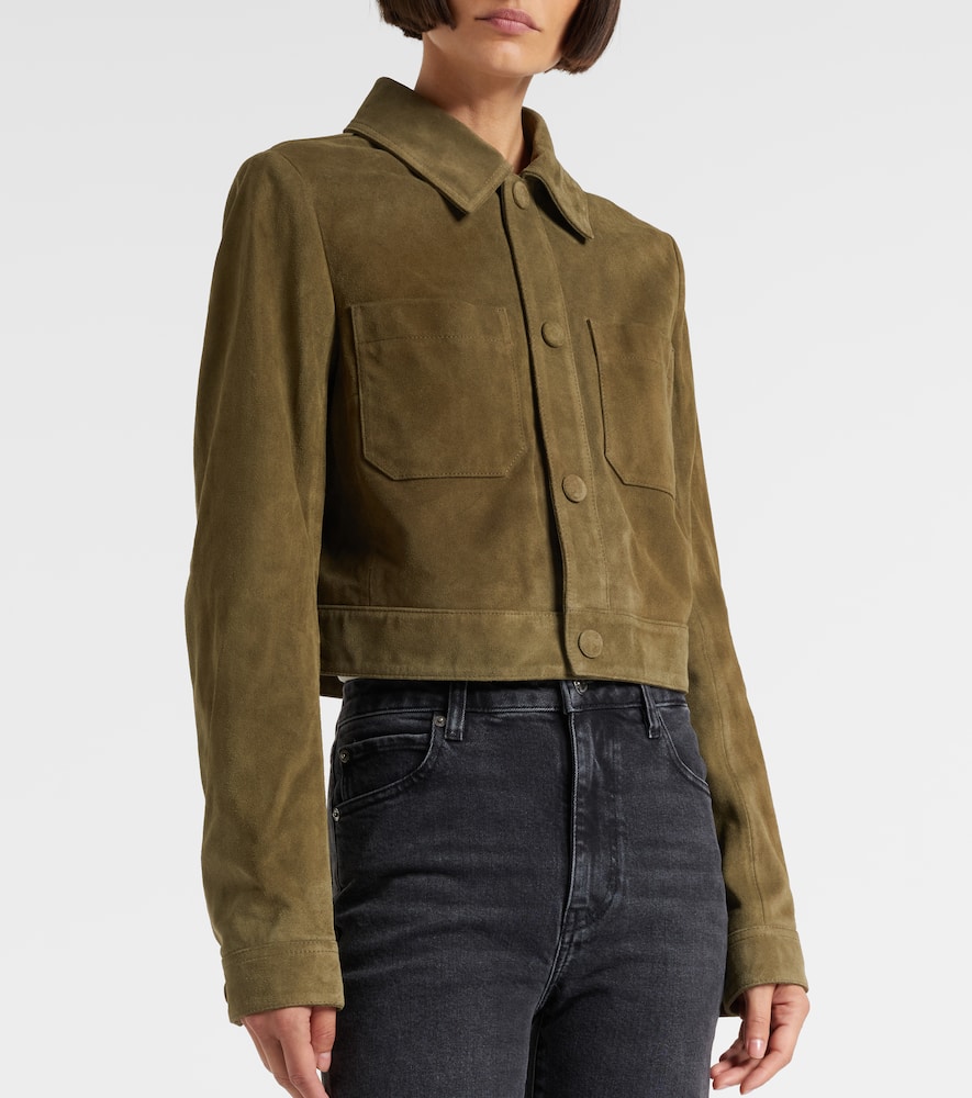 Frame The Small Suede Jacket In Green