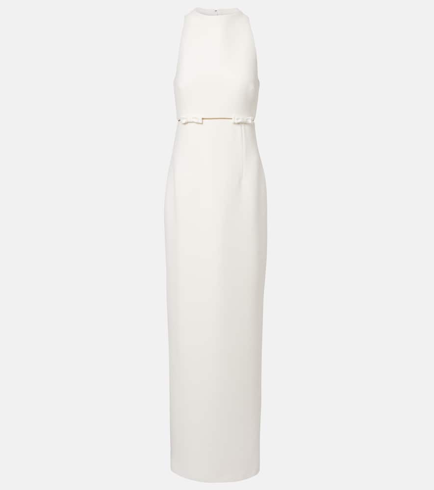 Safiyaa Bridal Jalie Bow-detail Crêpe Gown In White