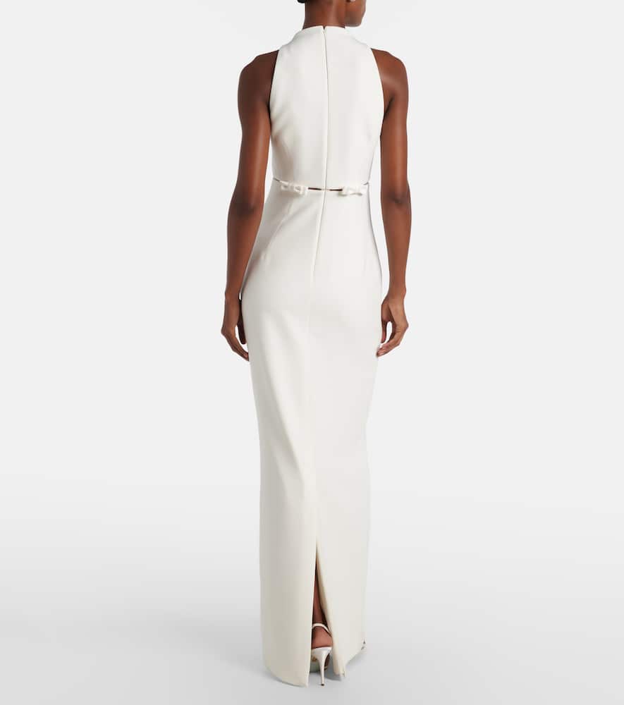 Safiyaa Bridal Jalie Bow-detail Crêpe Gown In White