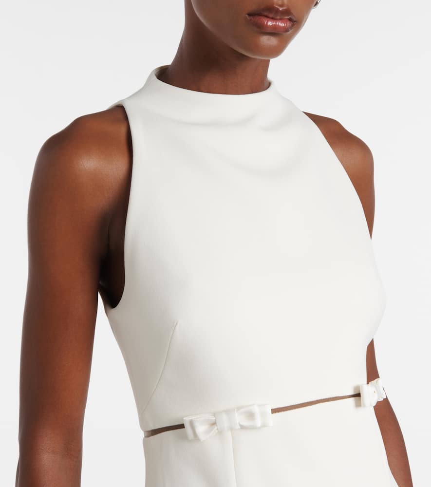 Safiyaa Bridal Jalie Bow-detail Crêpe Gown In White