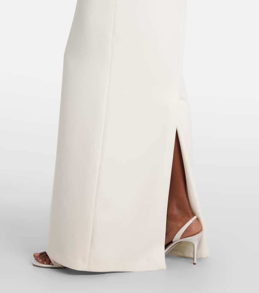 Safiyaa Bridal Jalie Bow-detail Crêpe Gown In White
