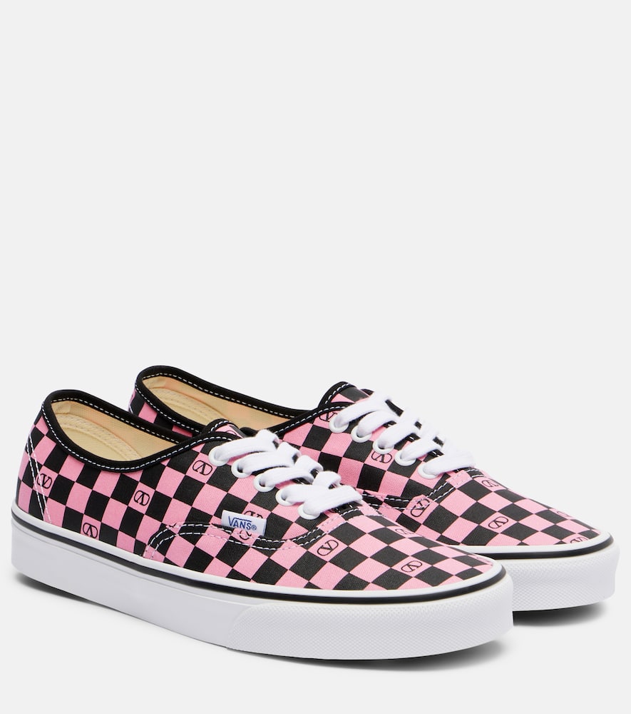 Valentino And Vans Vlogo Checked Sneakers In Pink