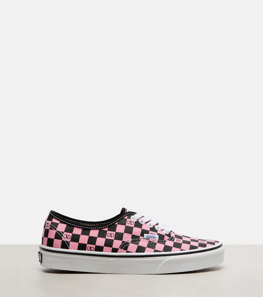 Valentino And Vans Vlogo Checked Sneakers In Pink