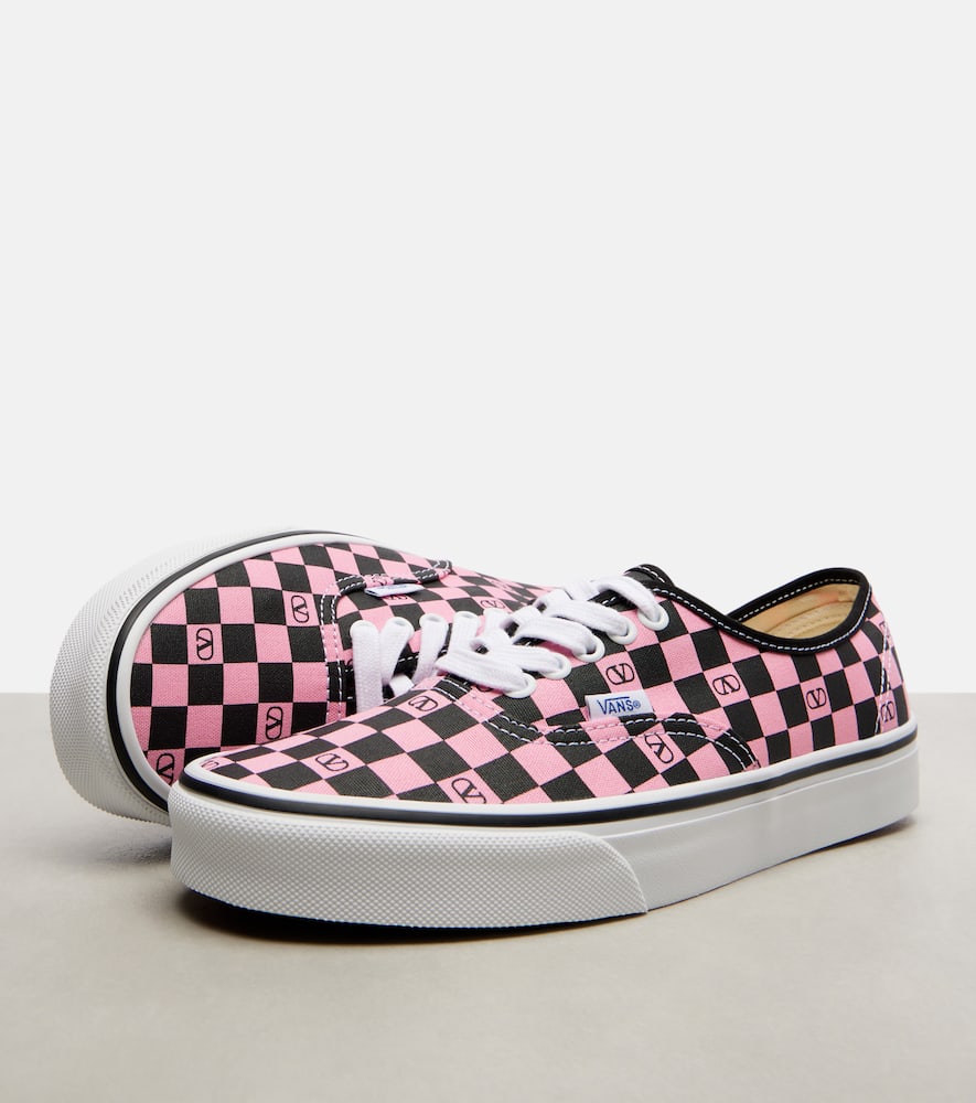 Valentino And Vans Vlogo Checked Sneakers In Pink