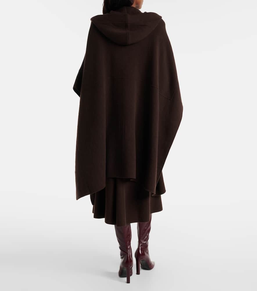 Jardin Des Orangers Hooded Wool And Cashmere Cape In Brown