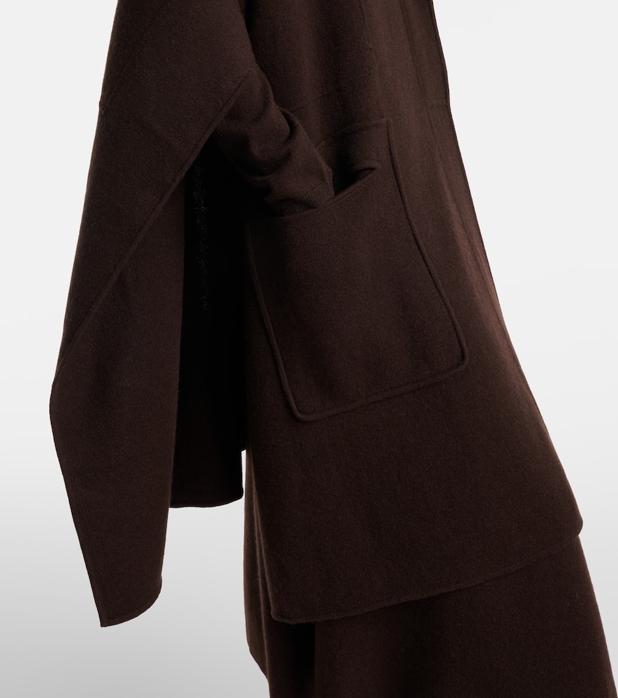 Jardin Des Orangers Hooded Wool And Cashmere Cape In Brown