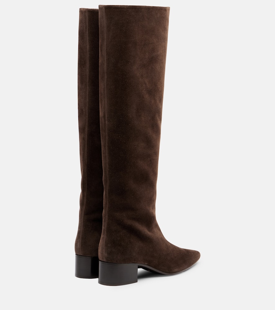 Khaite Andee Suede Knee-high Boots In Brown
