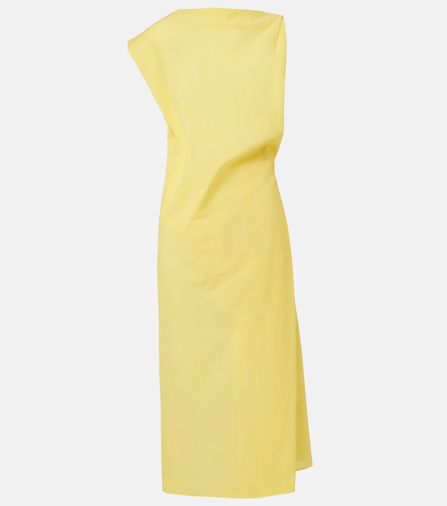 Jacquemus Women's Yellow Drap Cotton-Blend Poplin Midi Dress UK Size 6 - Mytheresa
