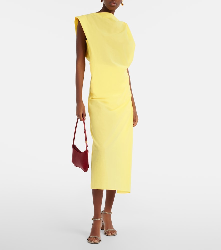 Jacquemus Drap cotton-blend poplin midi dress