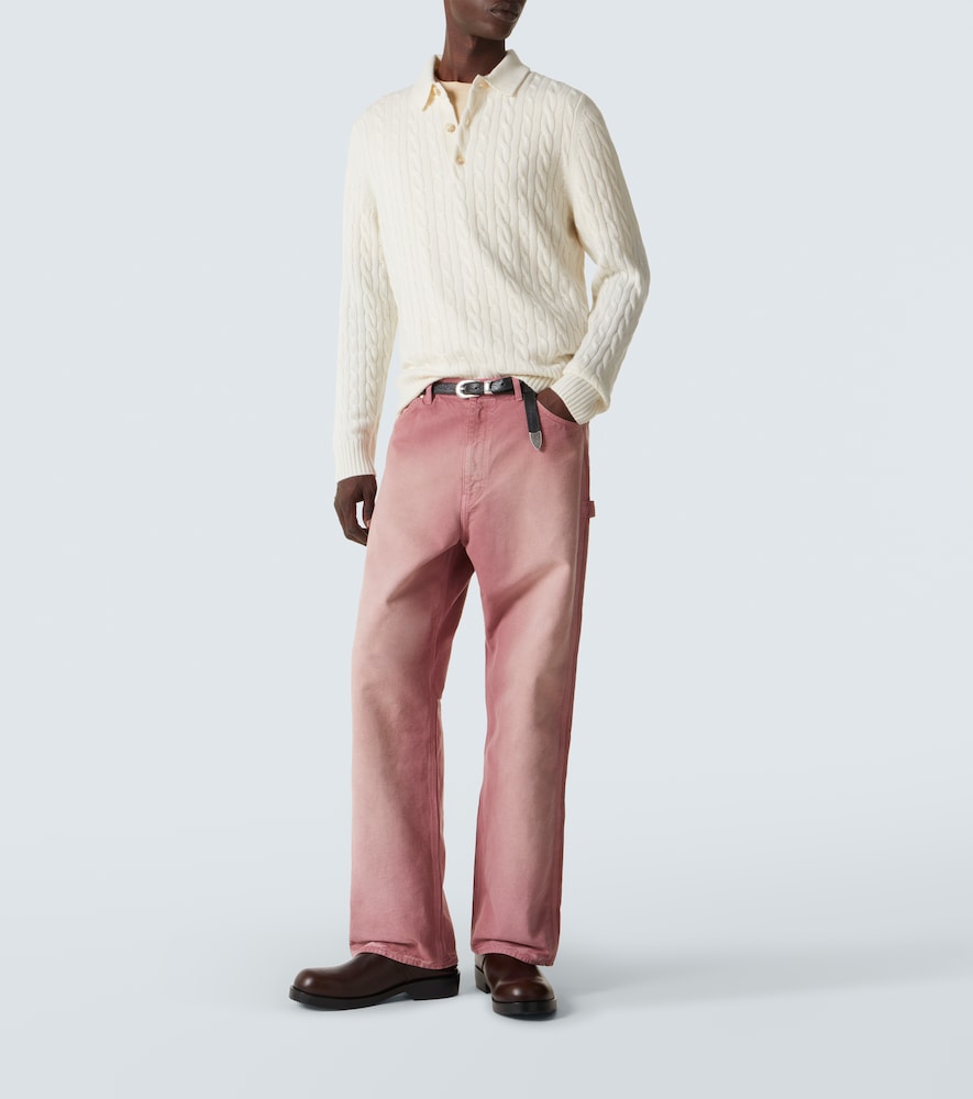  Arch4 Arch4 Cable-knit Cashmere Polo Sweater 