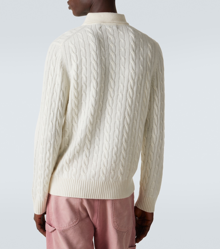  Arch4 Arch4 Cable-knit Cashmere Polo Sweater 