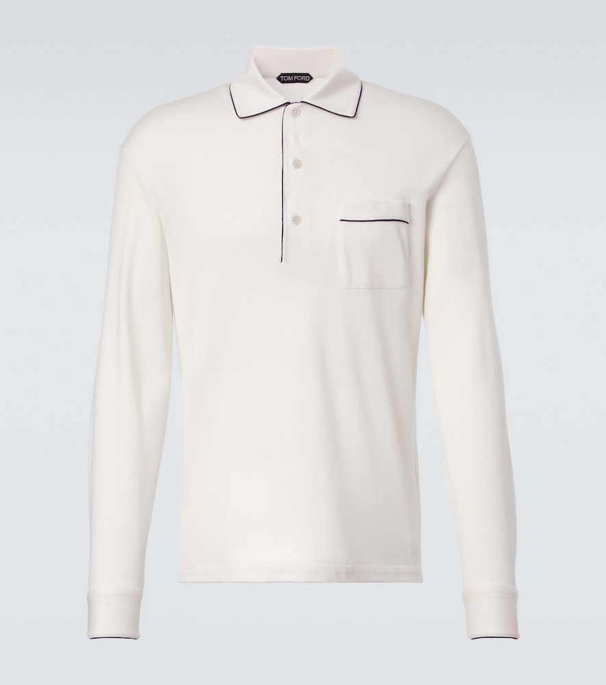 Polo in piqué di seta e cotone