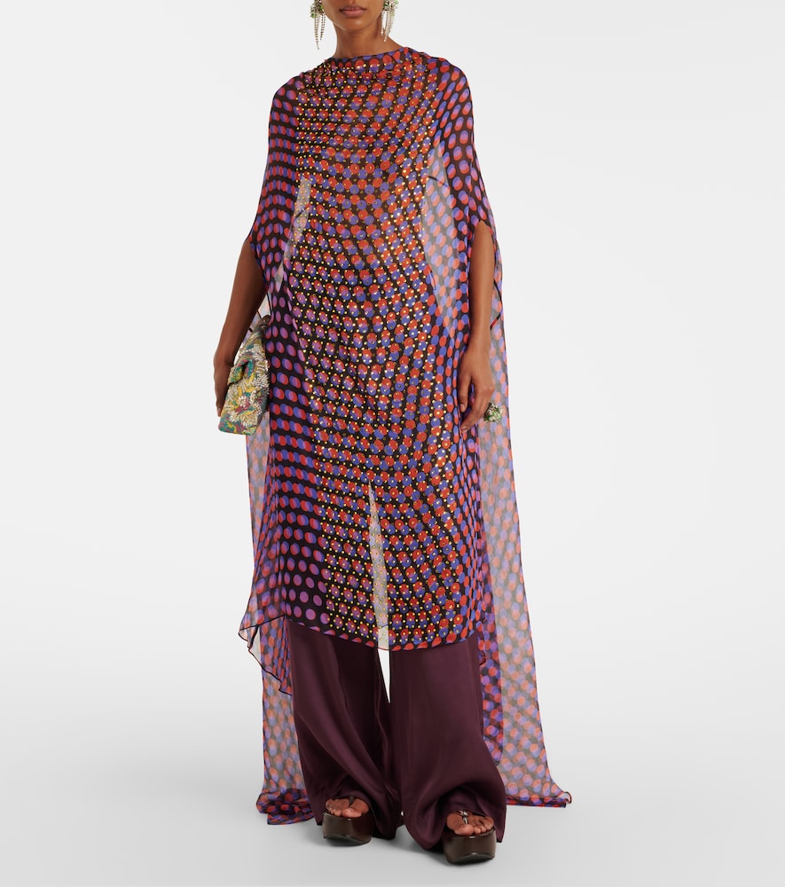 Dries Van Noten Polka-dot silk satin midi dress