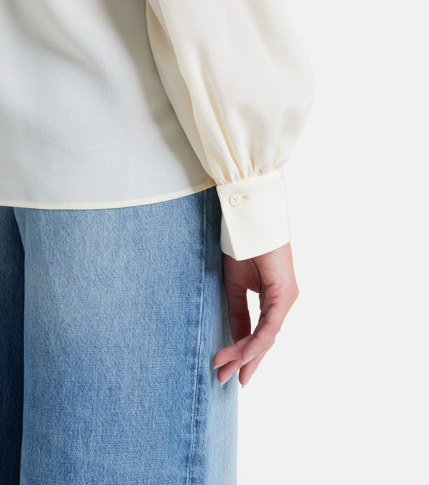 Chloé Lace-Trimmed Silk Crêpe De Chine Blouse