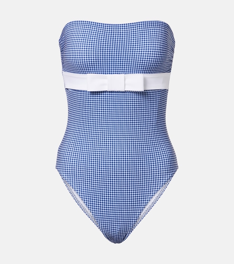 Karla Colletto Bow-detail gingham swimsuit