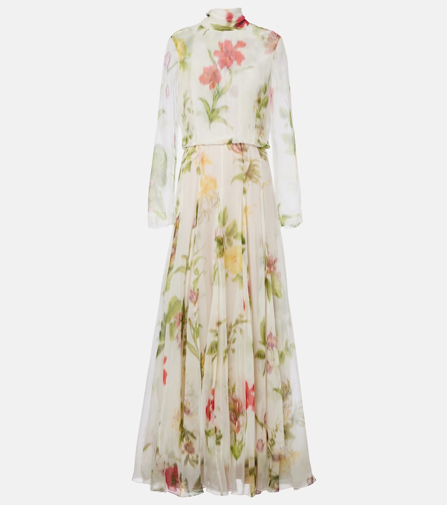 Oscar de la Renta Floral silk chiffon gown