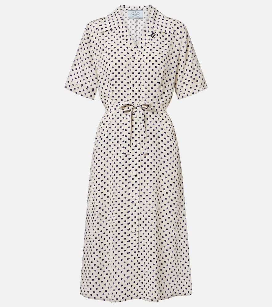 Prada Polka Dot Silk Shirt Dress