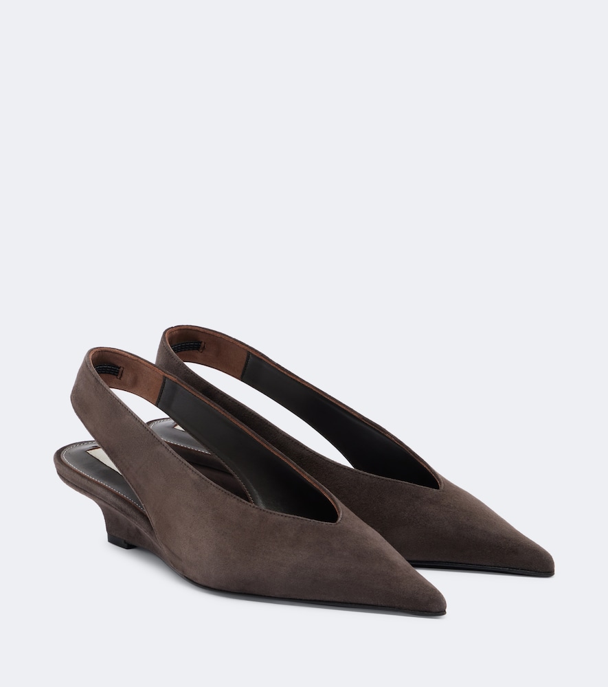Wedges aus Veloursleder