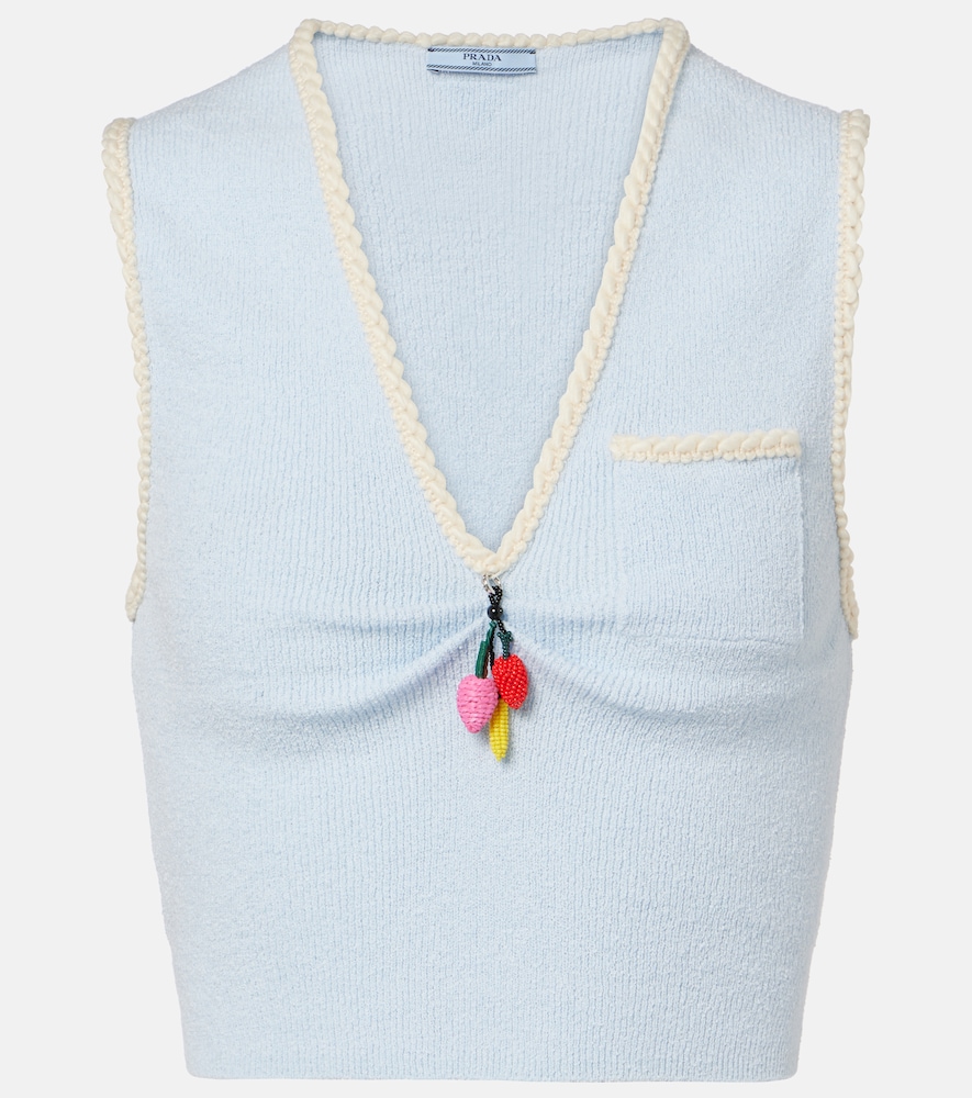 Verziertes Cropped-Top aus Bouclé
