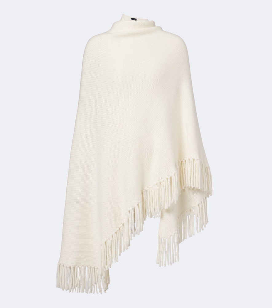 Arch4 Duchess Fringed Cashmere Poncho In White
