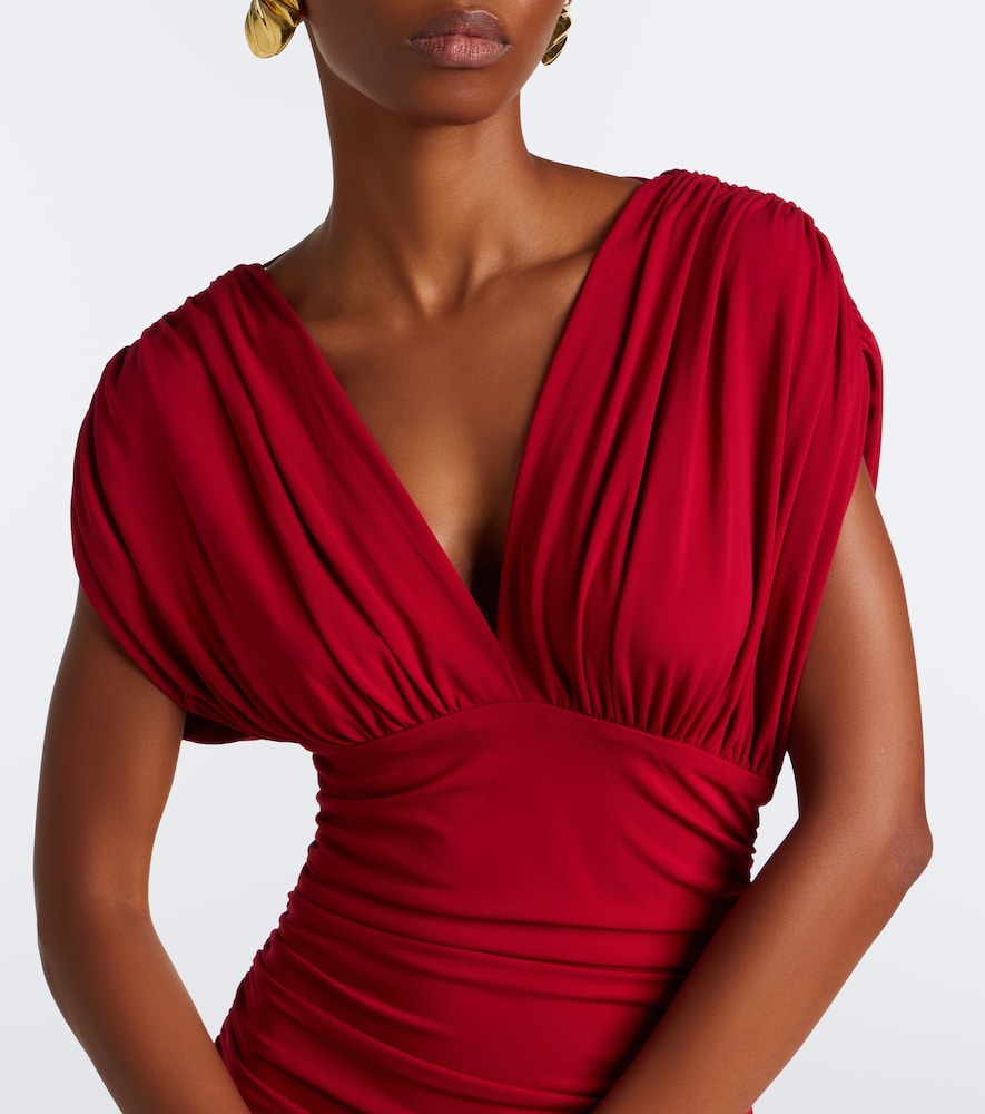 Norvelle Draped Open-Back Gown