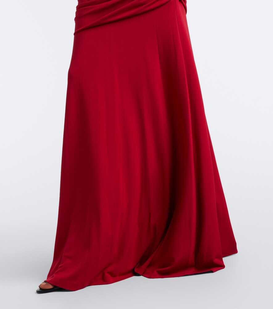 Norvelle Draped Open-Back Gown