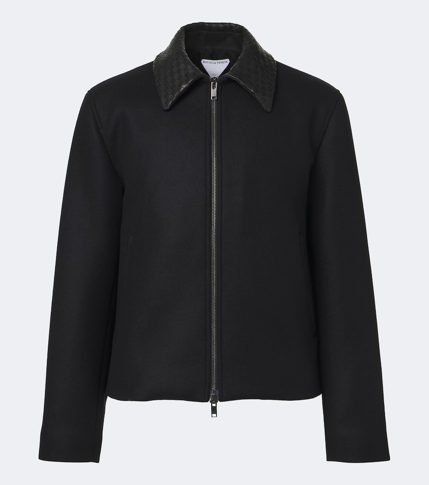 BOTTEGA VENETA Bottega Veneta Leather-trimmed wool felt jacket　ボッテガ・ヴェネタ レザートリム ウール フェルト ジャケット