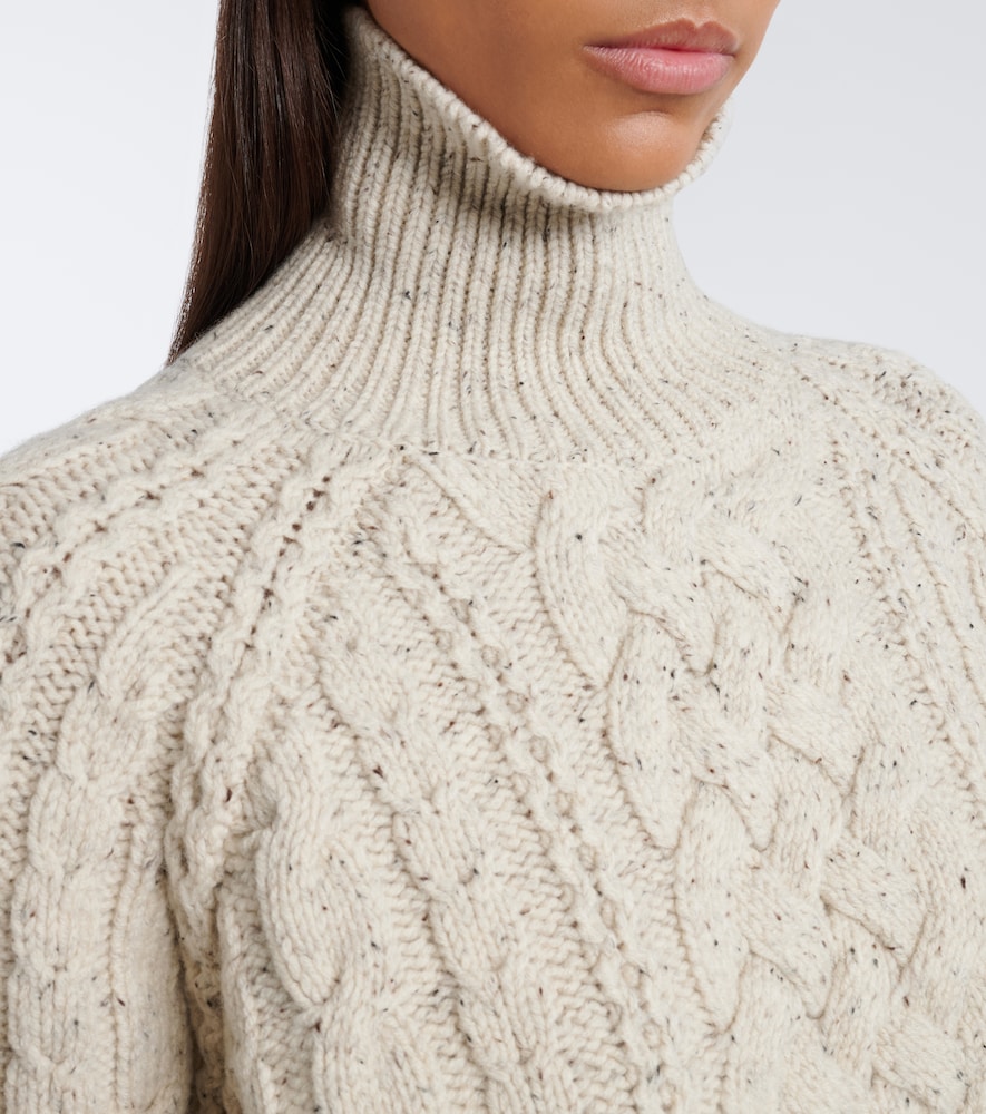 Cable-Knit Wool Turtleneck Sweater
