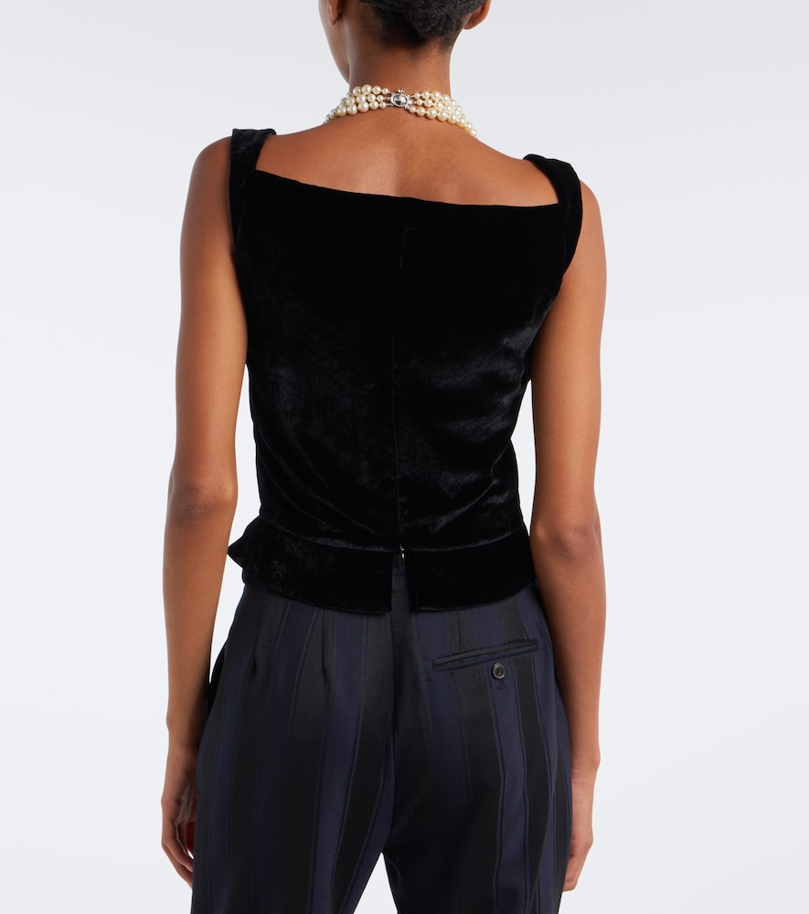Sunday Draped Velvet Bustier Top