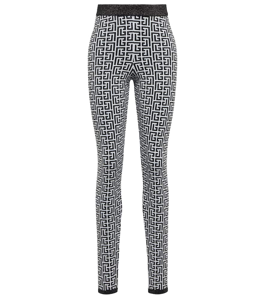 Balmain Monogram jacquard knit leggings
