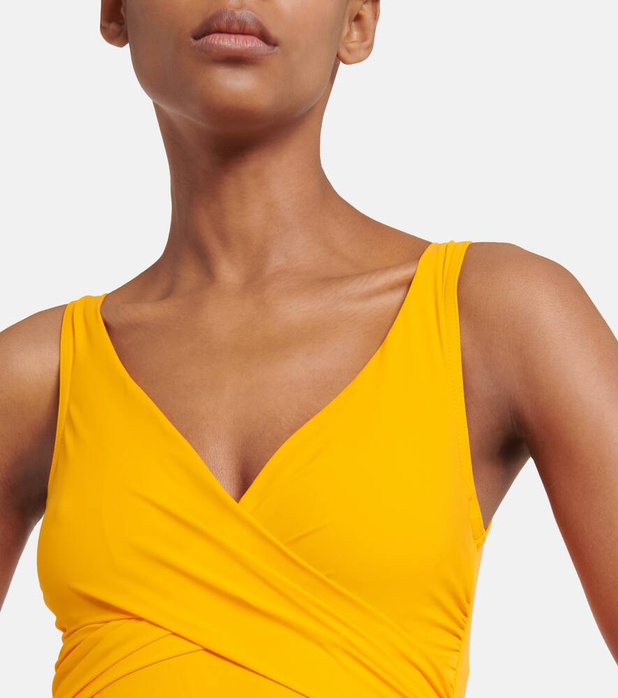 Karla Colletto Ruched Swimsuit In Mango