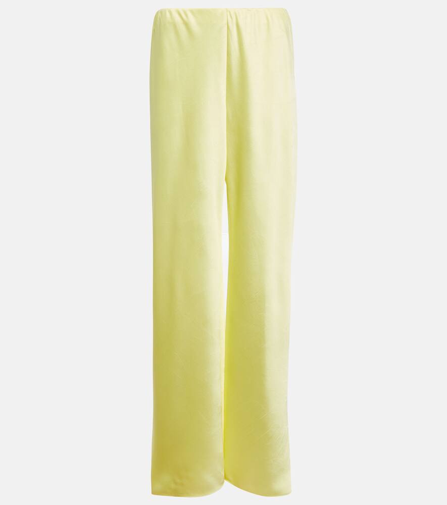 Vince High-rise Wide-leg Satin Pants In Melon Dew