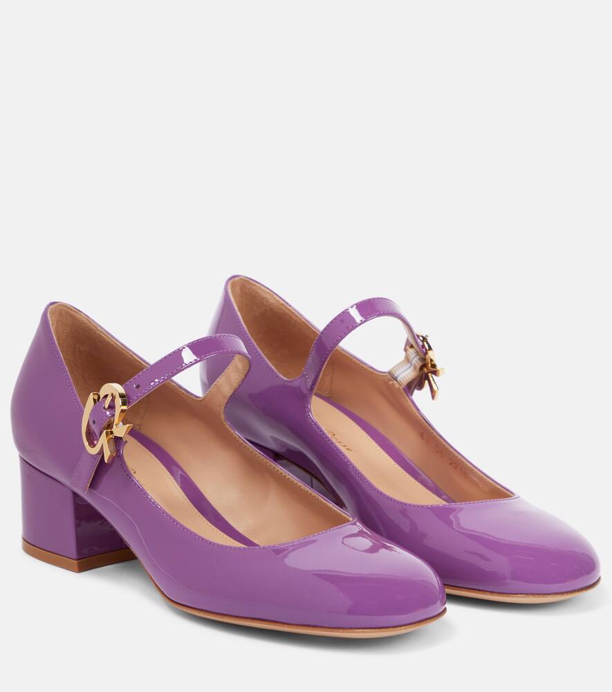 Gianvito Rossi Ribbon patent leather Mary Jane pumps