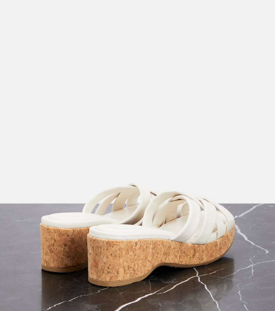 Jimmy Choo Maribou 50 Leather Sandals In Brown