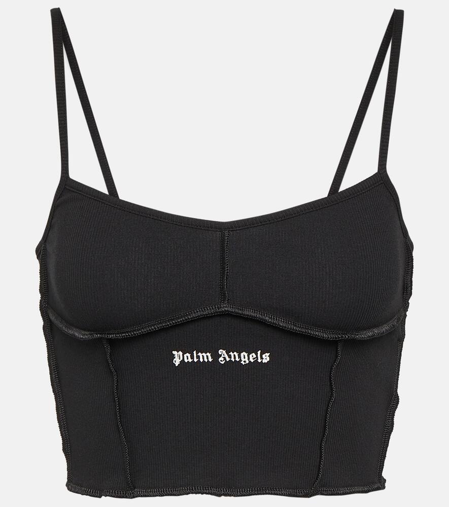 Palm Angels Logo cotton jersey top