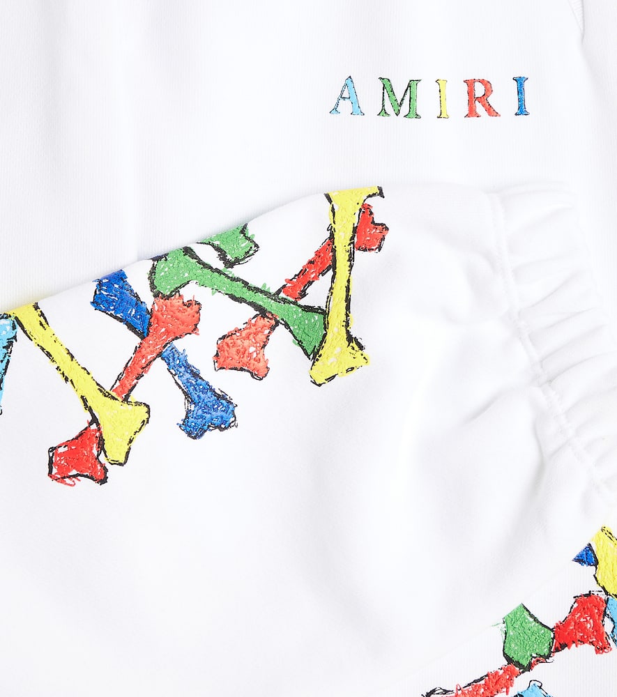 Amiri Printed Cotton Sweatpants In White