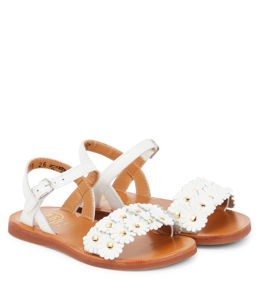 Shop Pom D'api Plagette Flo Leather Sandals In Softy Blanc