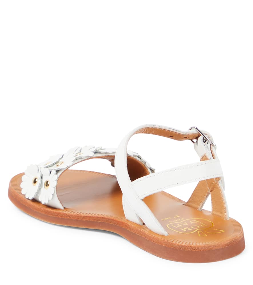 Shop Pom D'api Plagette Flo Leather Sandals In Softy Blanc