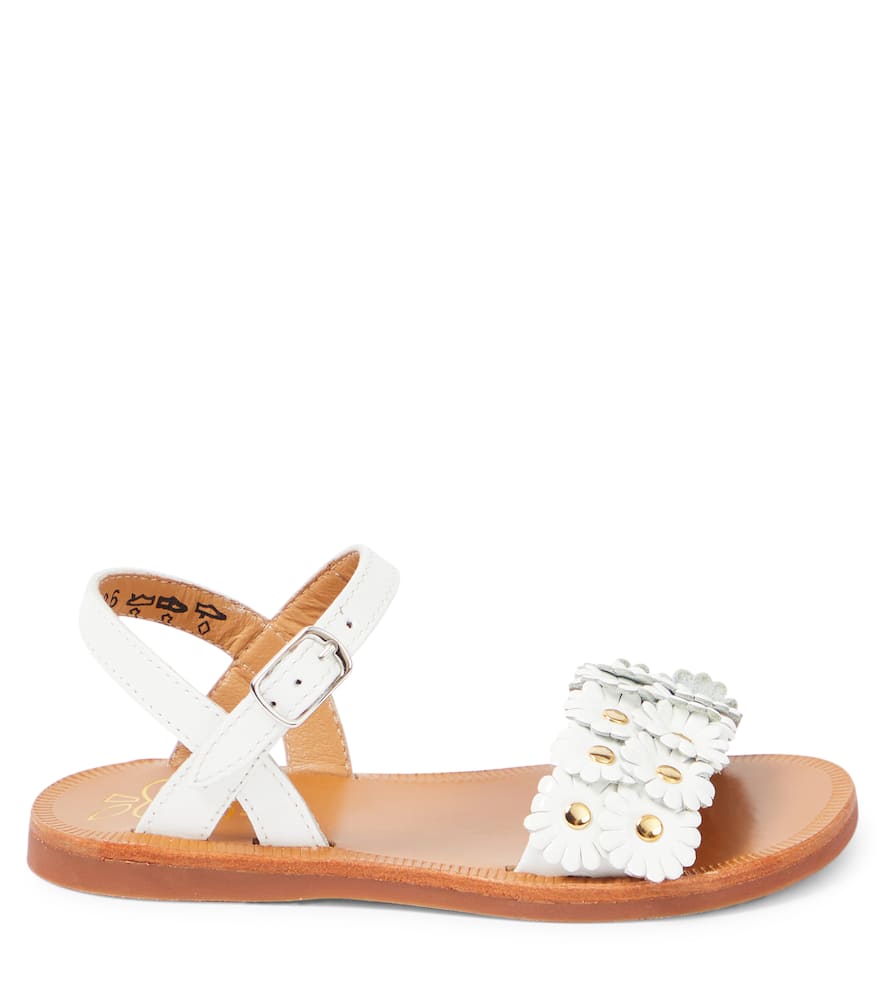 Shop Pom D'api Plagette Flo Leather Sandals In Softy Blanc