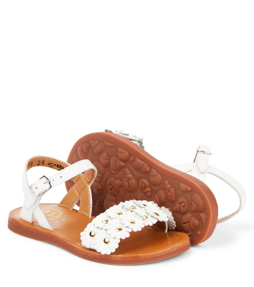 Shop Pom D'api Plagette Flo Leather Sandals In Softy Blanc